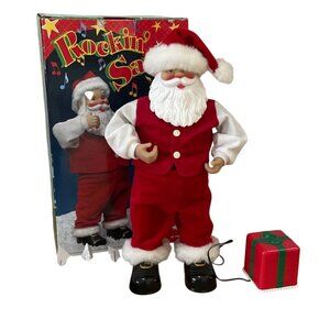 Vtg Radio Shack Rockin Santa Animated Singing Dancing Christmas 17 Inch VIDEO